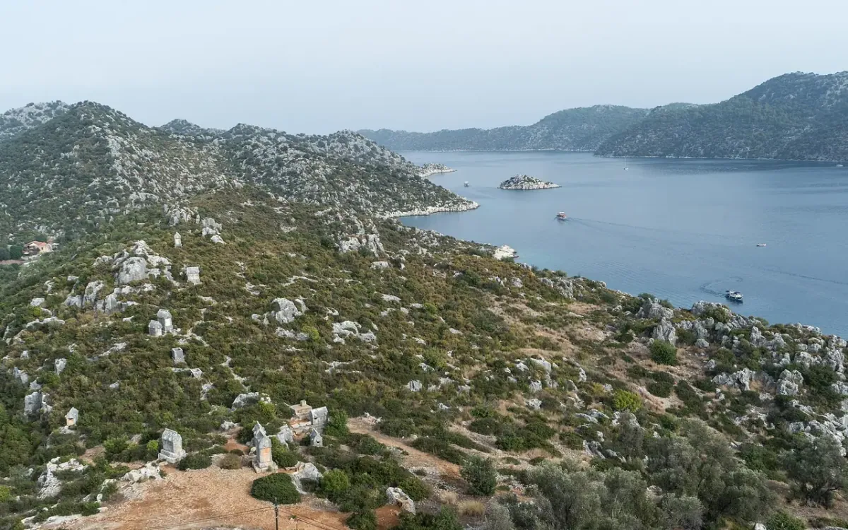 The Kekova coast and Lycian remains seen from around Simena Castle